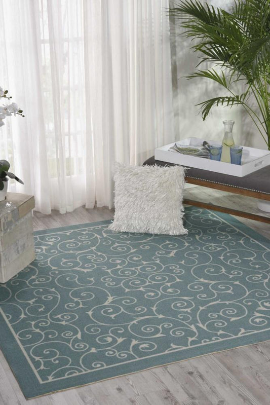 Nourison - Home & Garden RS019 Blue 86in x Square Rug - RS019-99446354396_CLOSEOUT veiw 2