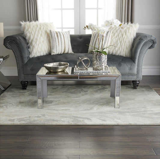 Inspire Me! Home Decor - Elegance FAR01 Grey and White 53in x 73in Contemporary Area Rug - FAR01-99446469502_CLOSEOUT veiw 2