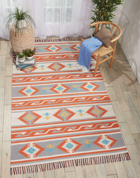 Nourison - Baja BAJ03 Ivory/Bone 8x10 Large Flat Weave Rug - BAJ03-99446395849 veiw 2