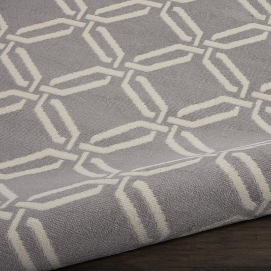 Nourison - Jubilant JUB17 Bone 53in x Round Mid-century Area Rug - JUB17-99446479419 veiw 2