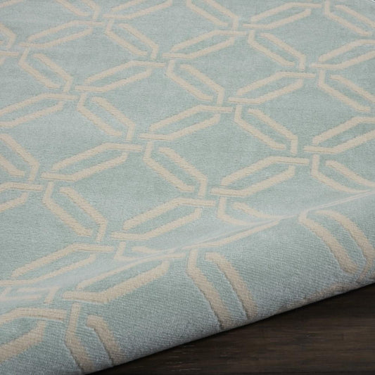 Nourison - Jubilant JUB17 Aqua 53in x Round Mid-century Area Rug - JUB17-99446479495 veiw 2