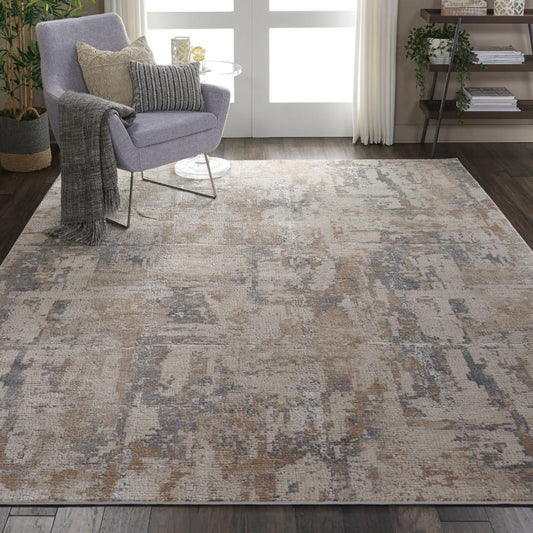 Nourison - Rustic Textures RUS06 Beige and Bone 710in x 106in Oversized Rug - RUS06-99446462251 veiw 2