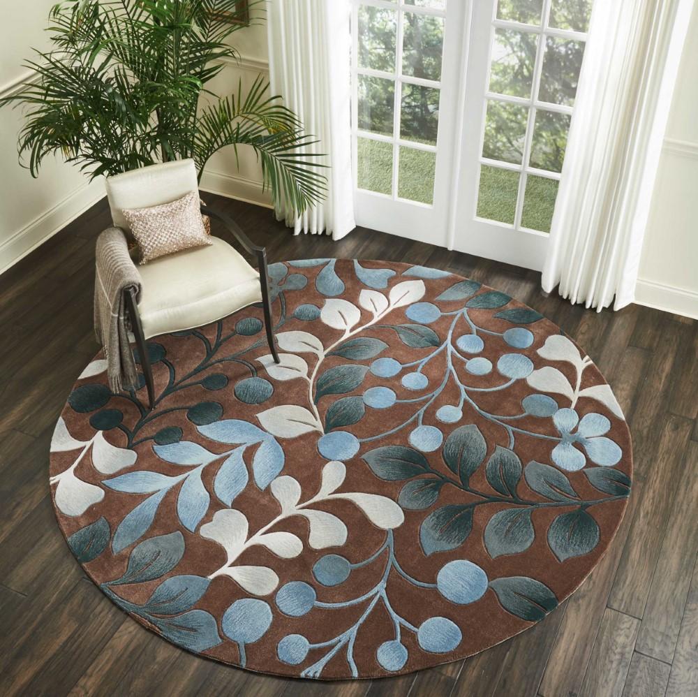 Nourison - Contour CON02 Brown 8 x Round Rug - CON02-99446316479 veiw 2