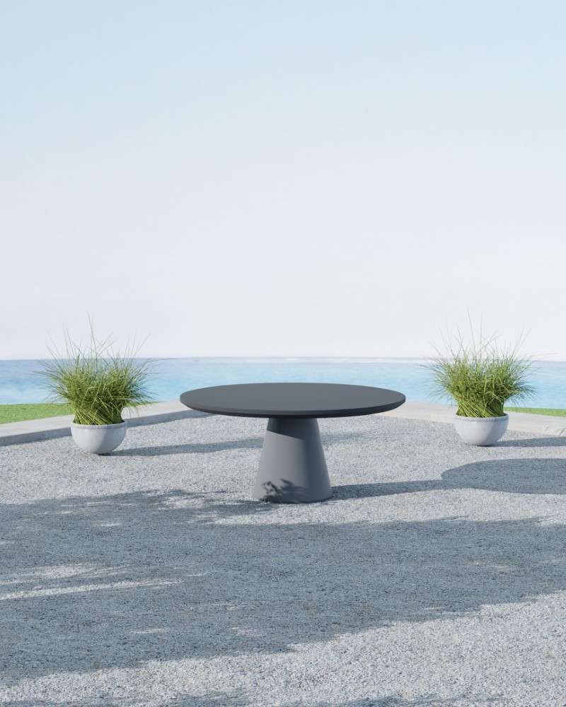 Sunset West - Bazaar - Pedestal Dining Table, Dark Gray Finish - SW6203-DRDT63 veiw 2