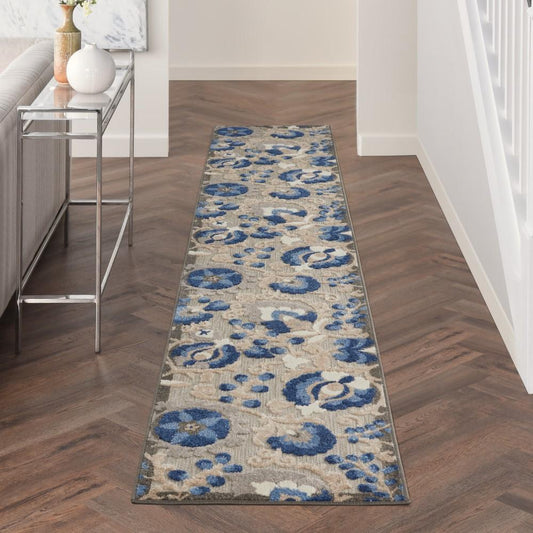 Nourison - Aloha 23in x 12 Blue Patio Area Rug - ALH17-99446768988 veiw 2