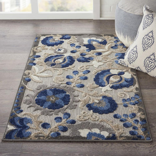 Nourison - Aloha 28in x 4 Blue Patio Area Rug - ALH17-99446739094 veiw 2