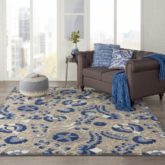 Nourison - Aloha 96in x 13 Blue Patio Area Rug - ALH17-99446739230 veiw 2