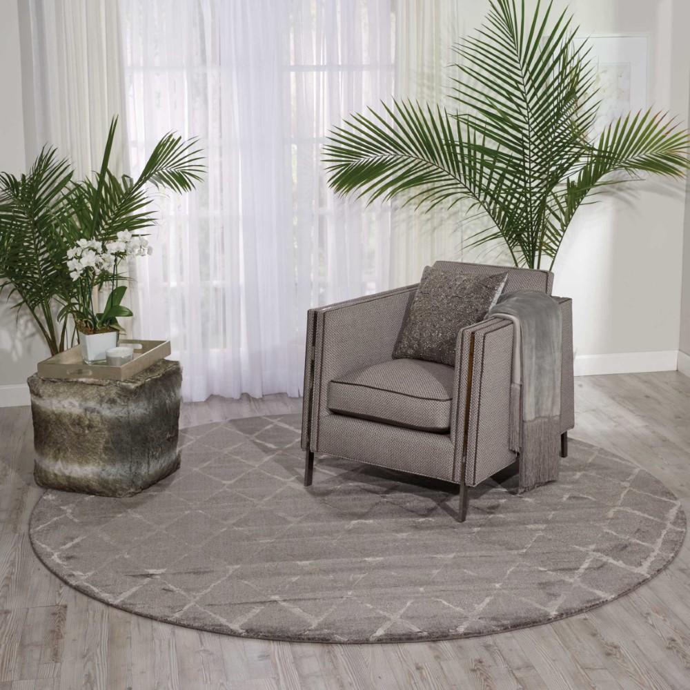 Nourison - Twilight TWI15 Silver and Bone 8 x Round Large Rug - TWI15-99446358172 veiw 3