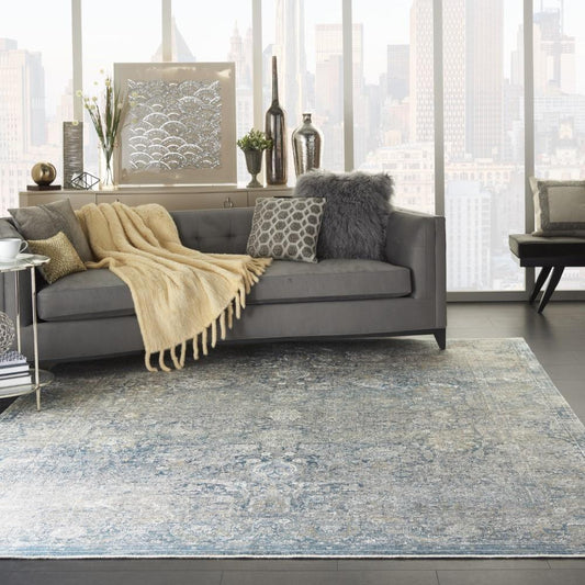 Nourison - Starry Nights 8x10 Cream and Blue Vintage Area Rug - STN01-99446737489 veiw 2