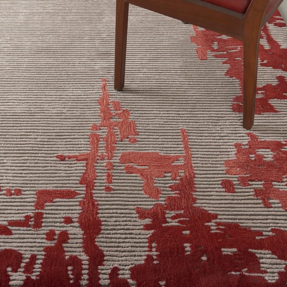 Nourison - Symmetry SMM02 Ivory and Red 86in x 116in Oversized Textured Rug - SMM02-99446495648 - CLOSEOUT veiw 3