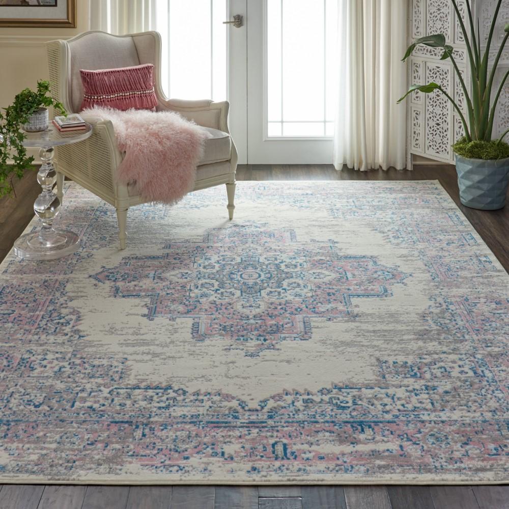Nourison - Grafix GRF14 7 x 10 Ivory Pink Area Rug - GRF14-99446326065 veiw 2