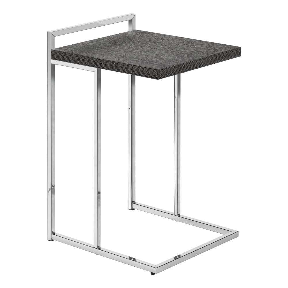 Monarch Specialties - Accent Table, C-Shaped, End, Side, Snack, Living Room, Bedroom, Metal, Laminate, Grey, Chrome, Contemporary, Modern - I-3637 veiw 1