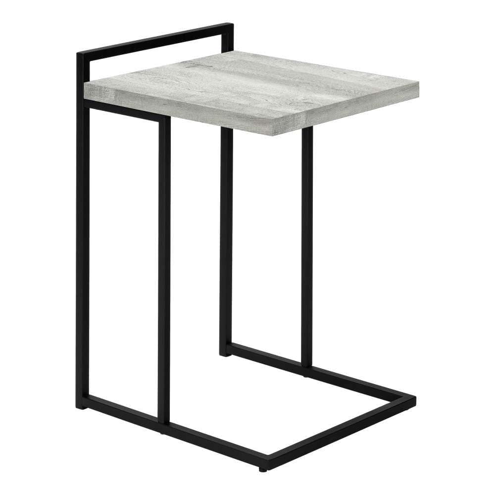 Monarch Specialties - Accent Table, C-Shaped, End, Side, Snack, Living Room, Bedroom, Metal, Laminate, Grey, Black, Contemporary, Modern - I-3631 veiw 1