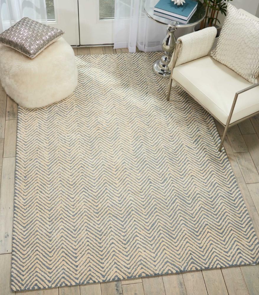 Nourison - Deco Mod DEC03 Light Blue/Ivory 8 x 106in Oversized Rug - DEC03-99446399922_CLOSEOUT veiw 2