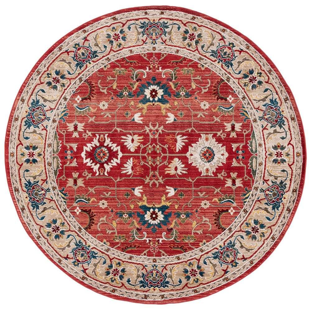 Lauren Ralph Lauren - Ines Rug - 6-7in X 6-7in Round - Red / Beige veiw 1