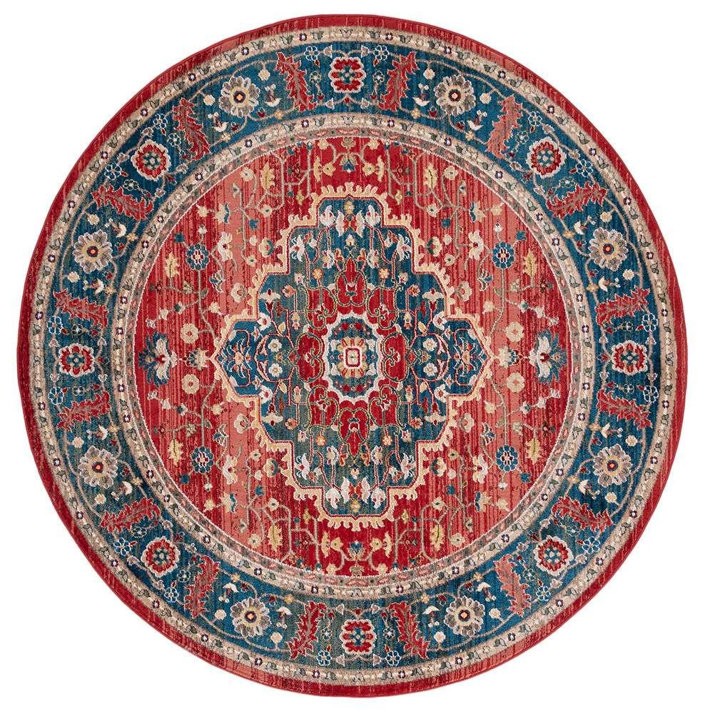Lauren Ralph Lauren - Chloe Rug - 6-7in X 6-7in Round - Red / Navy veiw 1