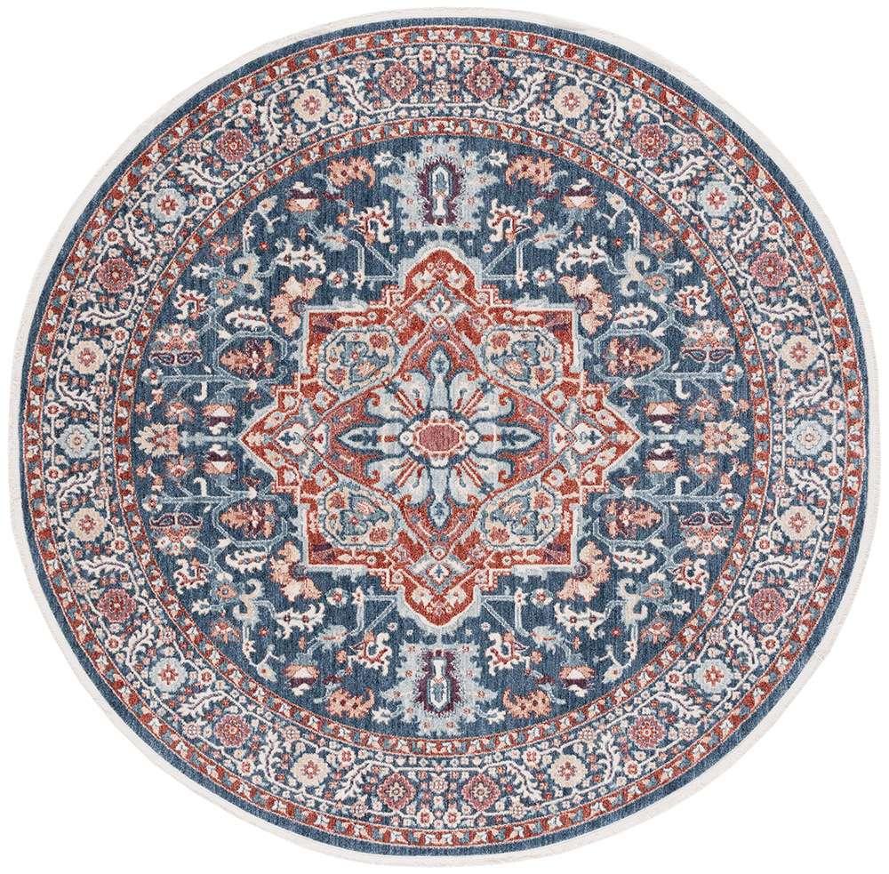 Lauren Ralph Lauren - 1411 Rug - 6-7in X 6-7in Round - Navy / Red Ivory veiw 1