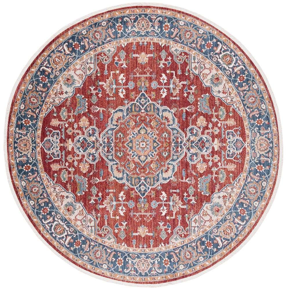 Lauren Ralph Lauren - 1414 Rug - 6-7in X 6-7in Round - Red / Ivory Blue veiw 1