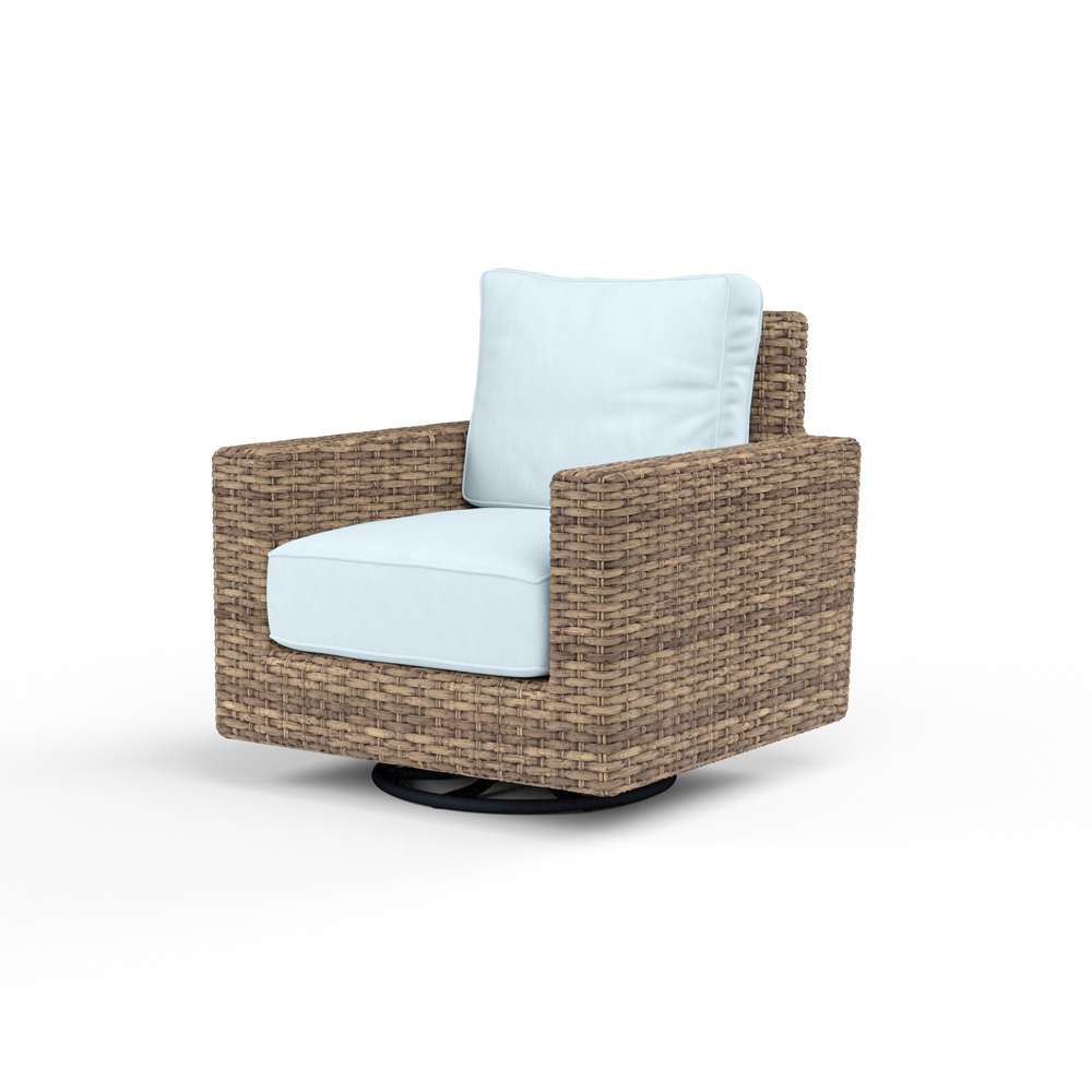 Sunset West - Havana Swivel Club Rocker in Canvas Skyline w/ Self Welt - SW1701-21SR-14091 veiw 1
