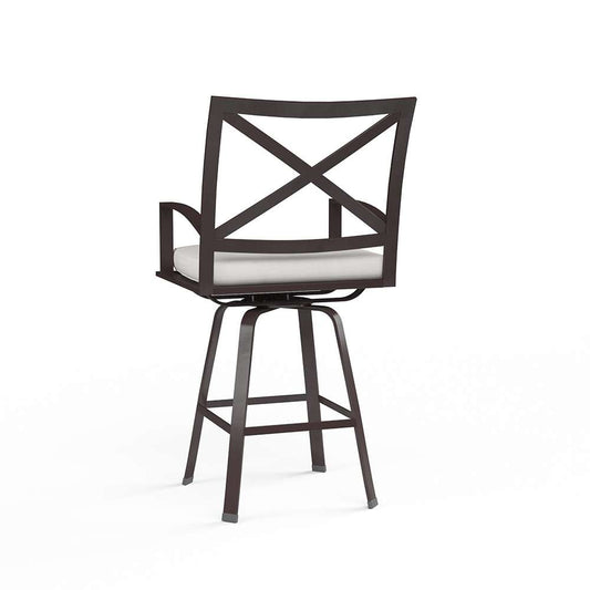 Sunset West - La Jolla Swivel Barstool in Canvas Flax w/ Self Welt - SW401-7B-FLAX-STKIT veiw 2