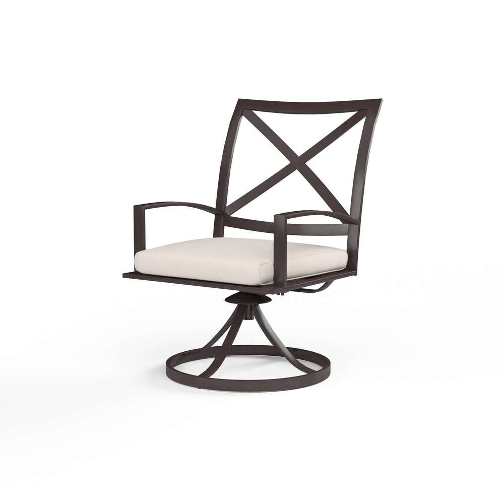 Sunset West - La Jolla Swivel Dining Chair in Canvas Natural w/ Self Welt - SW401-11-5404 veiw 1