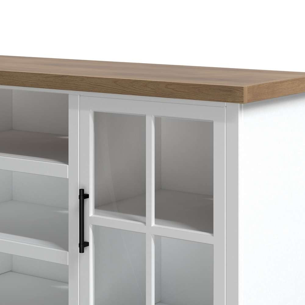 Legends Furniture - Bridgevine Home 66 in. White Wash and Barnwood Finish Solid Wood TV Stand (TVs up to 75 in.) - HT1210.BJW veiw 5