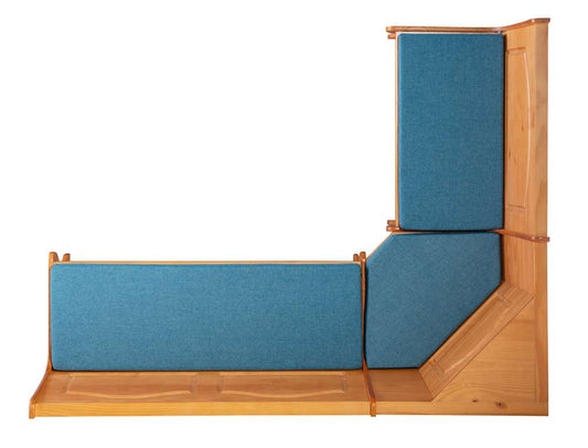 Linon Home Decor - Chelsea Nook Set with Cushions, Natural/Blue - K90375NATBLUSET veiw 2