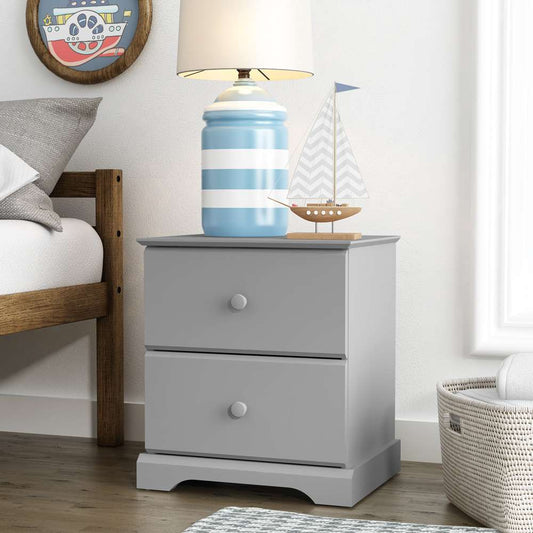 Living Essentials by Hillsdale - Campbell Wood 2 Drawer Nightstand, Gray - 2731-772 veiw 2