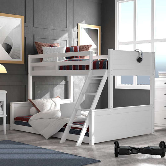 Living Essentials by Hillsdale - Capri Wood Twin Over Full Bunk Bed, White - 7173TFBB veiw 2
