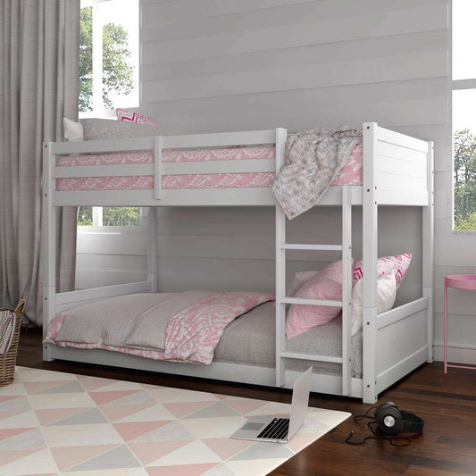 Living Essentials by Hillsdale - Capri Wood Twin Over Twin Floor Bunk Bed, White - 7173-311 veiw 2