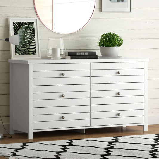 Living Essentials by Hillsdale - Harmony Wood 6 Drawer Dresser, Matte White - 5271-716 veiw 2