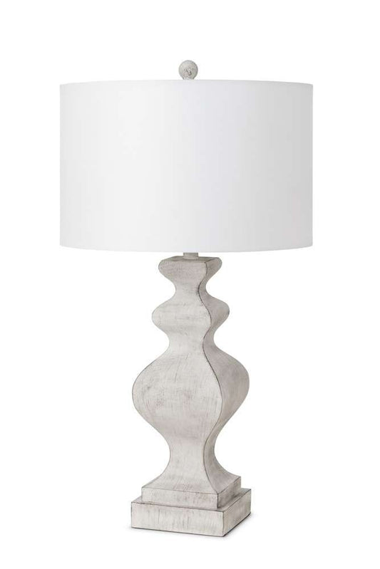Lux Lighting - Cyrus 32in White Farmhouse Polyresin Table Lamp w/ USB, (Set of 2) - LUX-C02-WHITE-USB veiw 2