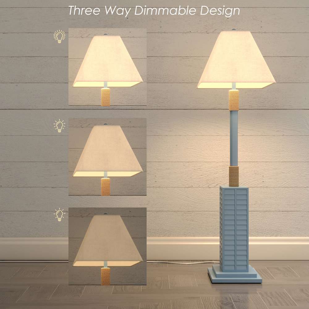 Lux Lighting - Floor Shutter 63in Polyresin Coastal Floor Lamp Blue (1pk) - LUX-FL-1752-BLUE veiw 6