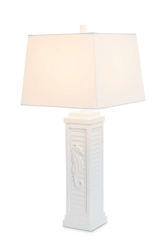 Lux Lighting - Sea Horse Shutter 32in Shutter Lamp w/USB Bright White, (Set of 2) - LUX-3923-WHITE-USB veiw 2