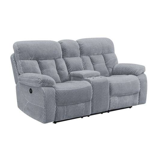 New Classic Furniture - Bravo Dual Recliner Console Loveseat With Power Footrest-Stone - U1165-25P1-STN veiw 2