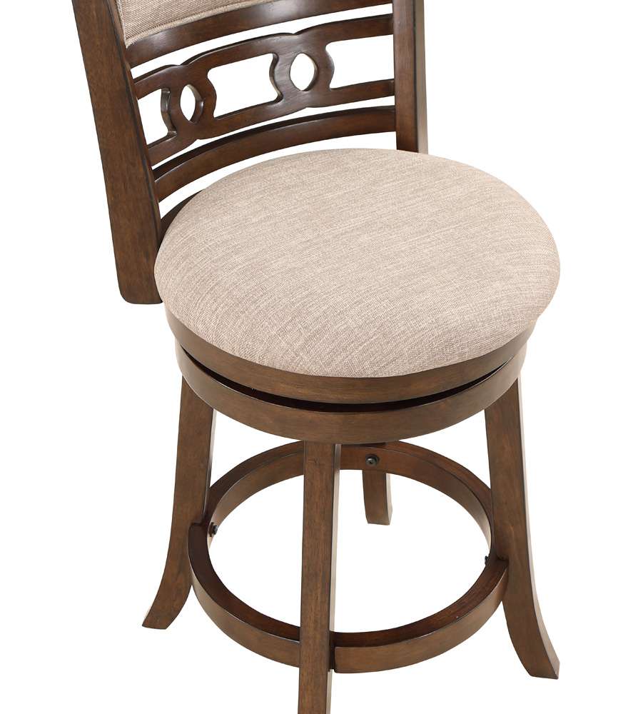 New Classic Furniture - Gia 24in Swivel Counter Stool-Cherry W/Brown Fabric Seat - S1701-CS-CHY veiw 4