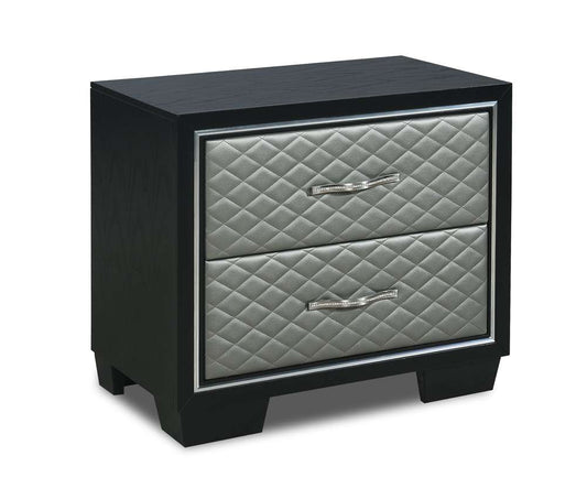 New Classic Furniture - Luxor Nightstand-Black/Silver - B2025-040 veiw 2