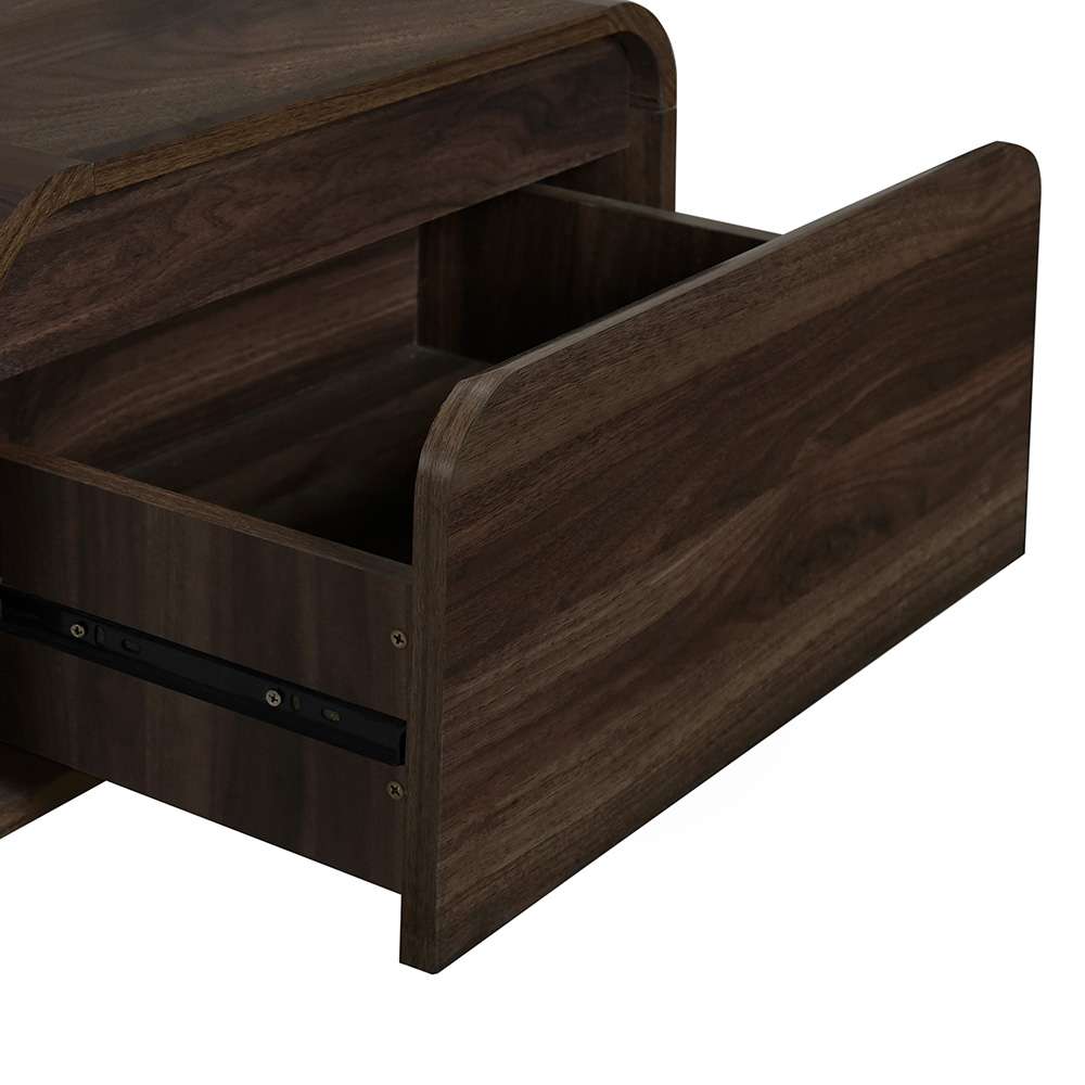 New Classic Furniture - Mara One Drawer End Table / Bedside Table-Walnut - T3518W-20 veiw 7