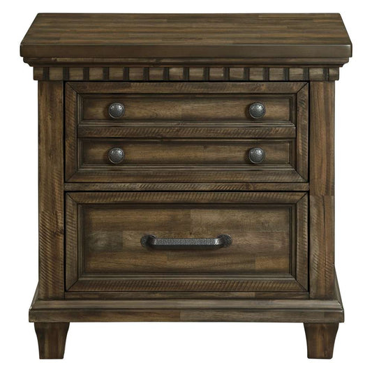 Picket House Furnishings - Windom 2-Drawer Nightstand with USB in Charcoal - B-10530-5-NS veiw 2