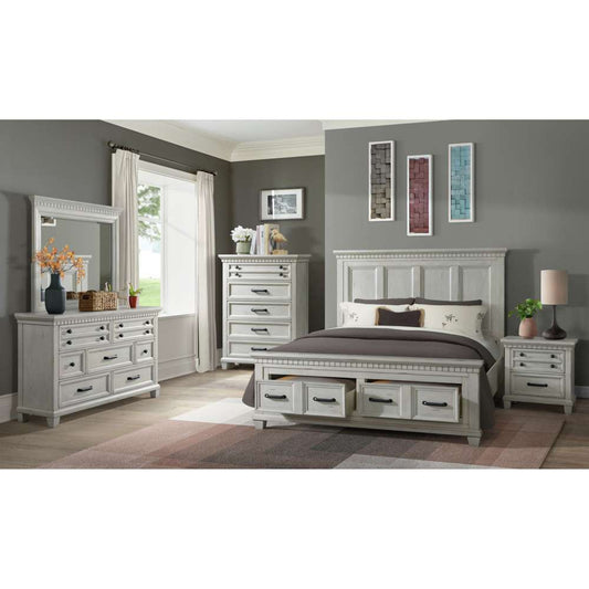 Picket House Furnishings - Windom Dresser and Mirror Set in Antique White - B-10530-7-DRMR veiw 2