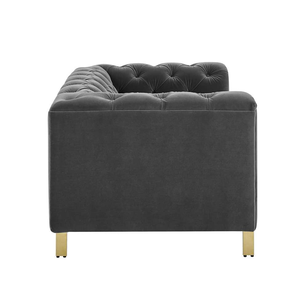 Steve Silver - Charlene Gray Velvet Loveseat - CH100LGY veiw 3