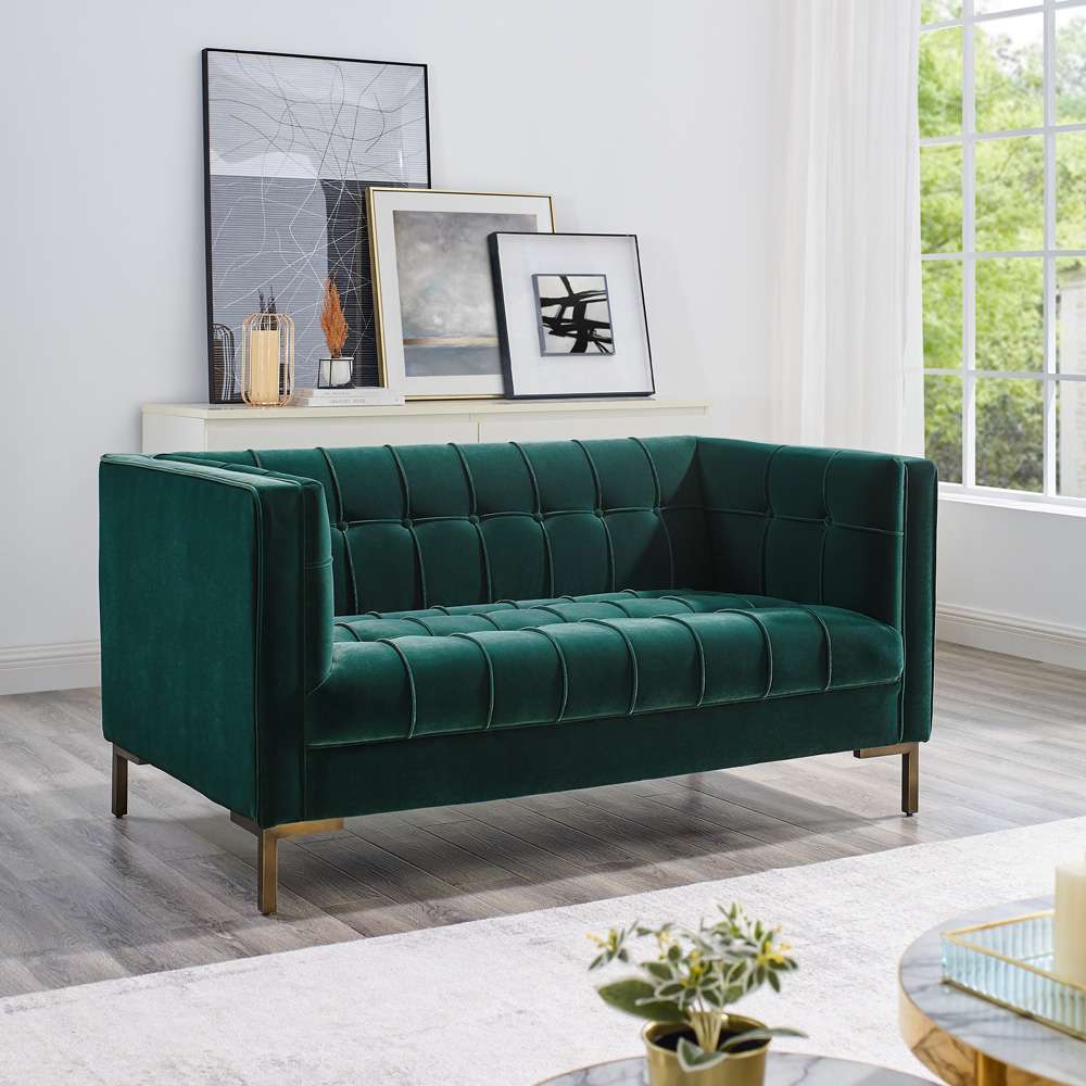 Steve Silver - Isaac Green Velvet Loveseat - IC100LGN veiw 4