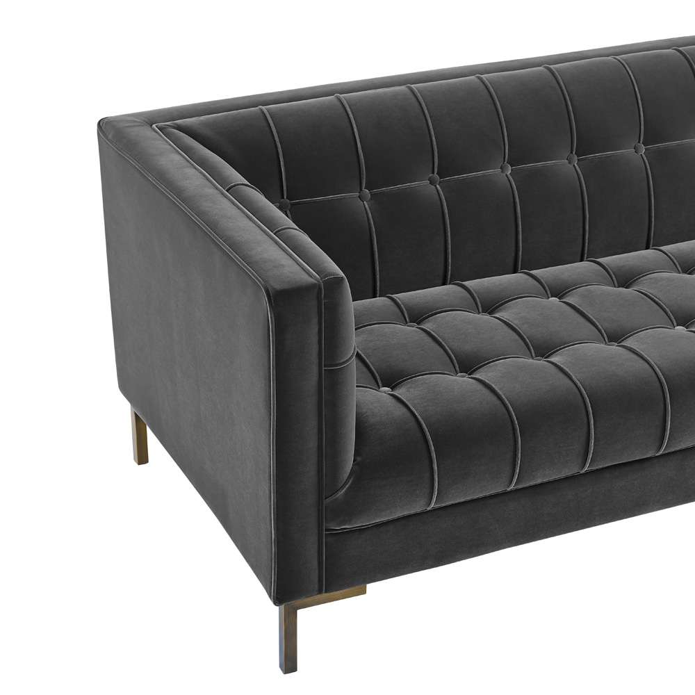 Steve Silver - Isaac Gray Velvet Sofa - IC100SGY veiw 4