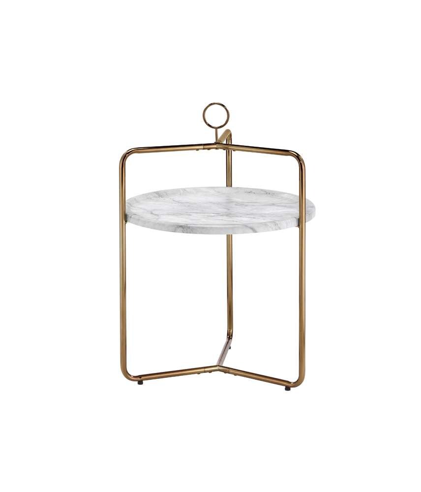 Steve Silver - Miro Side Table - White & Gold - MR200EG veiw 1