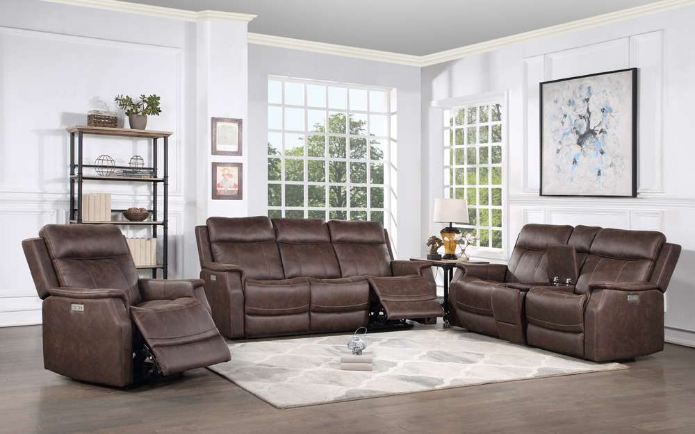 Steve Silver - Valencia Dual-Power Reclining Sofa, Walnut - VA950SW veiw 4