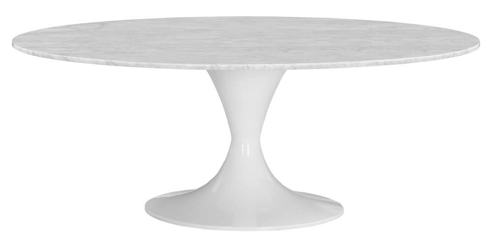 Fairfield Chair Company - Massimo Tulip Cocktail Height Table Base With Carrara Marble 48in Round Table Top White veiw 1