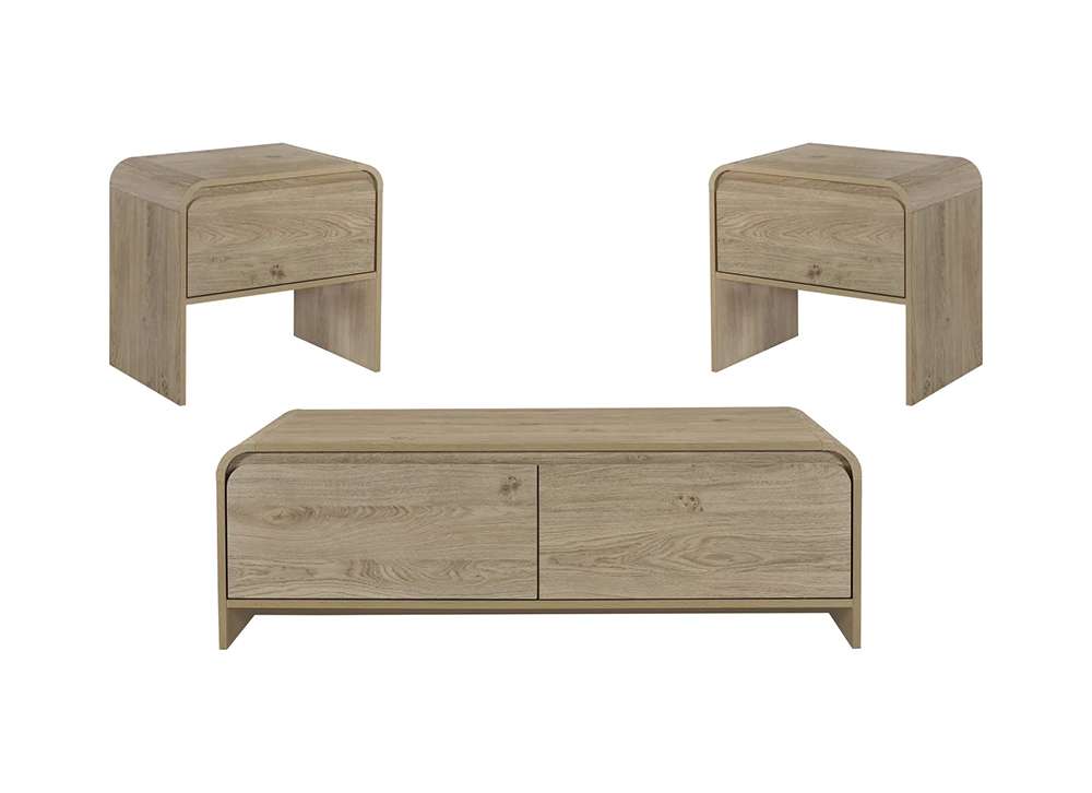 New Classic Furniture - Mara 3Pcs - Cocktail Table & 2 End Tables - Natural - 19-3518N-3P veiw 1