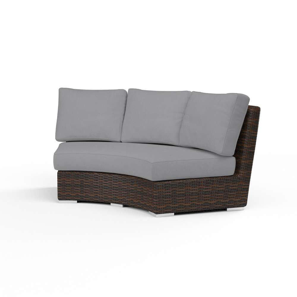 Sunset West - Montecito Curved Loveseat in Canvas Granite w/ Self Welt - SW2501-CRV-5402_CLOSEOUT veiw 1