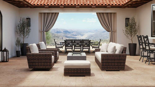 Sunset West - Montecito Ottoman in Canvas Flax w/ Self Welt - SW2501-OTT-FLX-STKIT veiw 2