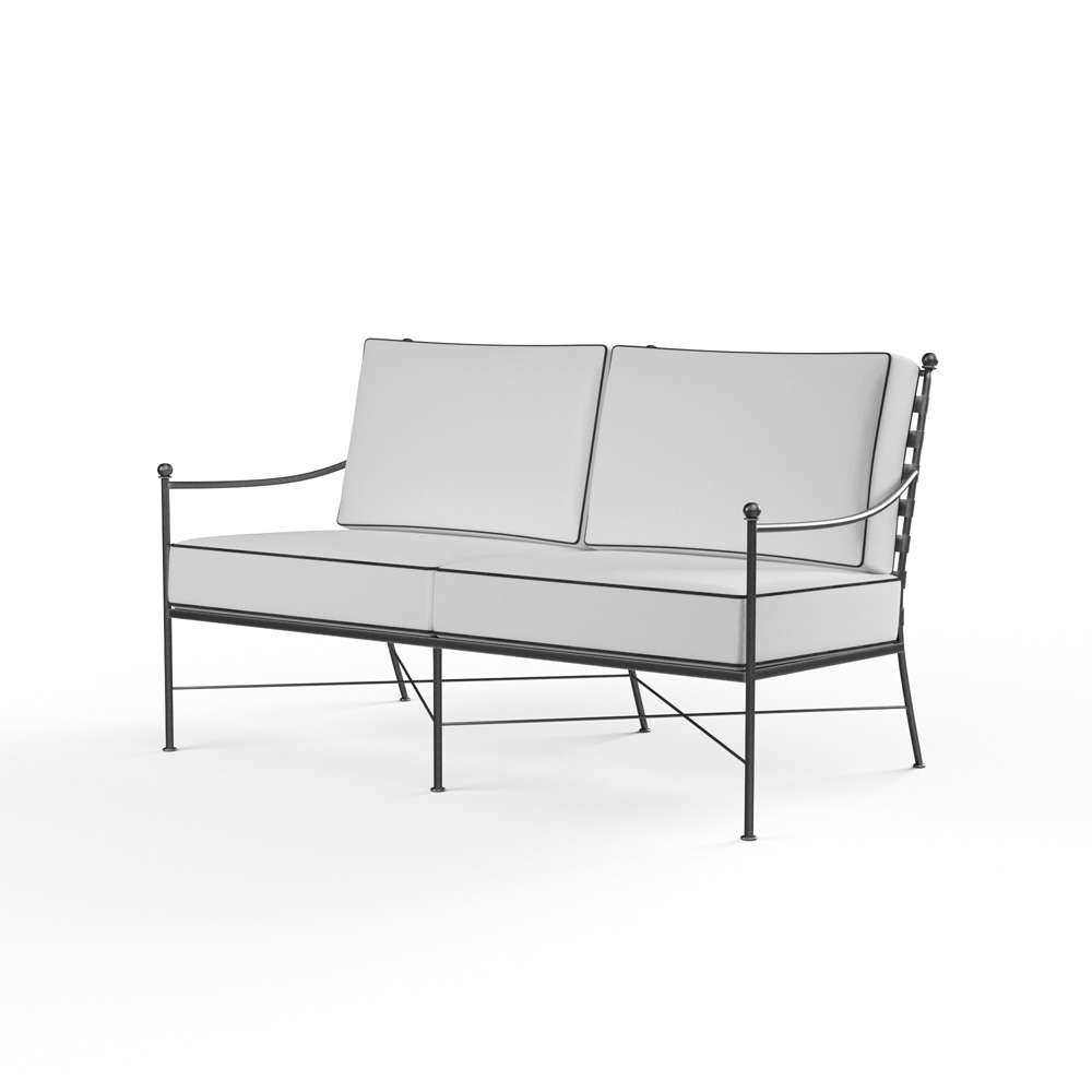Sunset West - Provence Loveseat in Canvas Natural w/ Contrast Spectrum Carbon Welt - SW3201-22-5404 veiw 1